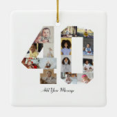 Zahl 40 FotoCollage Keramikornament (Rückseite)