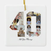 Zahl 40 FotoCollage Keramikornament (Vorderseite)