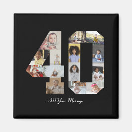 Zahl 40 FotoCollage Magnet