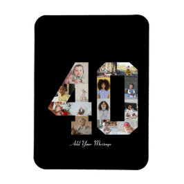 Zahl 40 FotoCollage Magnet