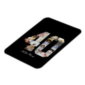 Zahl 40 FotoCollage Magnet (Linke Seite)