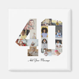Zahl 40 FotoCollage Magnet