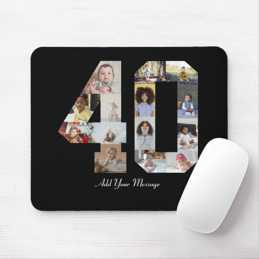 Zahl 40 FotoCollage Mousepad (Mit Mouse)