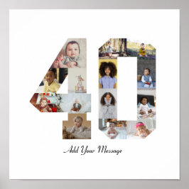 Zahl 40 FotoCollage Poster