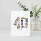 Zahl 40 FotoCollage Postkarte (Stehend Vorderseite)