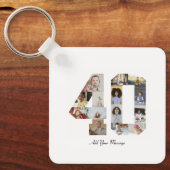 Zahl 40 FotoCollage Schlüsselanhänger (Vorderseite)