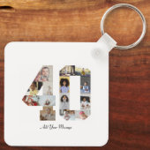 Zahl 40 FotoCollage Schlüsselanhänger (Rückseite)