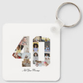 Zahl 40 FotoCollage Schlüsselanhänger (Rückseite)