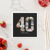 Zahl 40 FotoCollage Serviette (Beispiel)