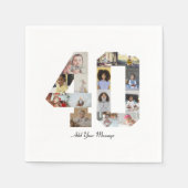 Zahl 40 FotoCollage Serviette (Vorderseite)