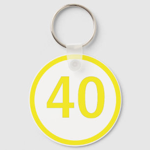 Zahl 40 in einem Kreis Schlüsselanhänger