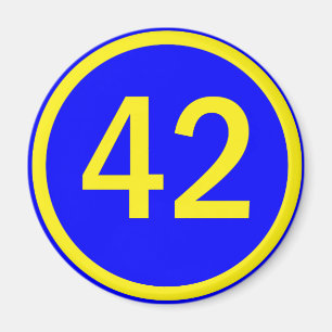 Zahl, 42, in einem Kreis Magnet