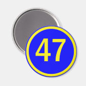 Zahl, 47, in einem Kreis Magnet (Vorderseite/Rückseite)