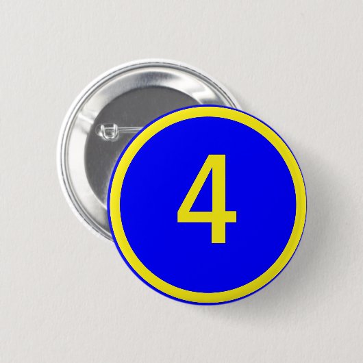 Zahl 4 in einem Kreis Button (Vorne & Hinten)