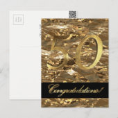Zahl 50 50 Jubiläum Gold Typografie Postkarte (Vorne/Hinten)