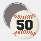 Zahl 50 Baseball Magnet (Vorderseite/Rückseite)