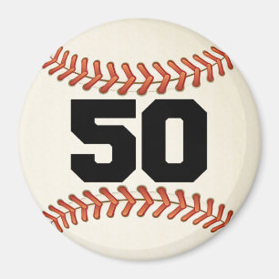 Zahl 50 Baseball Magnet