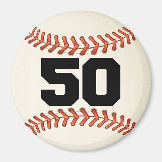 Zahl 50 Baseball Magnet (Vorne)