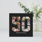 Zahl 50 FotoCollage Ankündigung (Stehend Vorderseite)