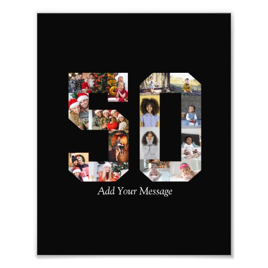 Zahl 50 FotoCollage Fotodruck (Vorne)