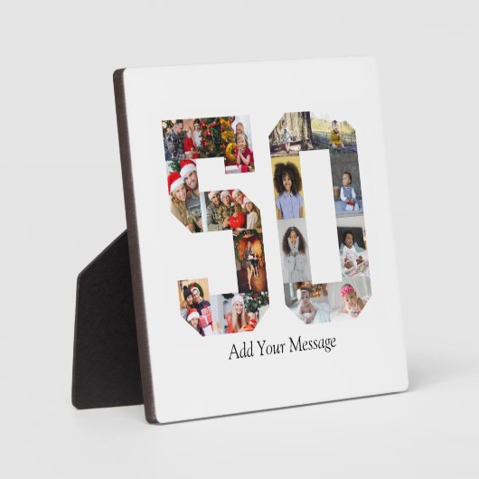 Zahl 50 FotoCollage Fotoplatte (Vorderseite)