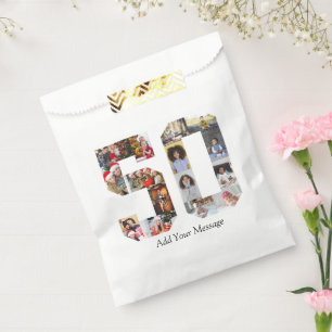 Zahl 50 FotoCollage Geschenktütchen