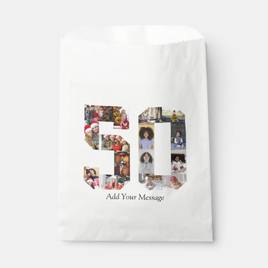 Zahl 50 FotoCollage Geschenktütchen (Vorderseite)