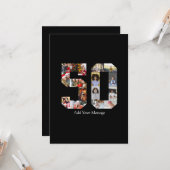 Zahl 50 FotoCollage Karte (Vorderseite/Rückseite Beispiel)