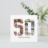 Zahl 50 FotoCollage Karte (Stehend Vorderseite)