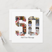 Zahl 50 FotoCollage Karte (Vorderseite/Rückseite Beispiel)