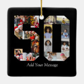 Zahl 50 FotoCollage Keramikornament (Rückseite)