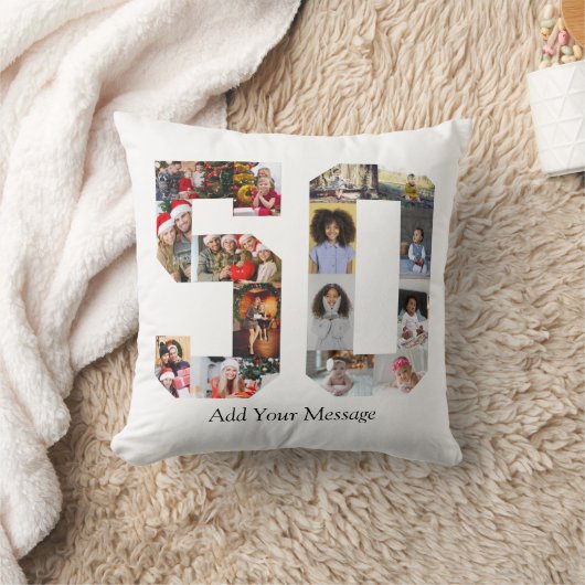 Zahl 50 FotoCollage Kissen (Decke)