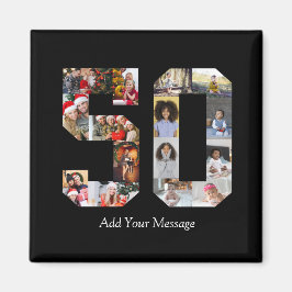 Zahl 50 FotoCollage Magnet