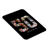 Zahl 50 FotoCollage Magnet (Rechte Seite)