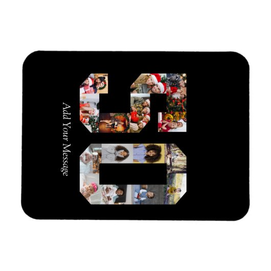 Zahl 50 FotoCollage Magnet (Horizontal)