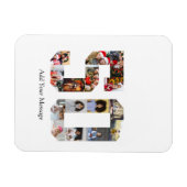 Zahl 50 FotoCollage Magnet (Horizontal)