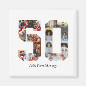 Zahl 50 FotoCollage Magnet (Vorne)