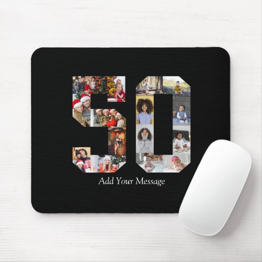 Zahl 50 FotoCollage Mousepad (Mit Mouse)