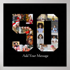Zahl 50 FotoCollage Poster