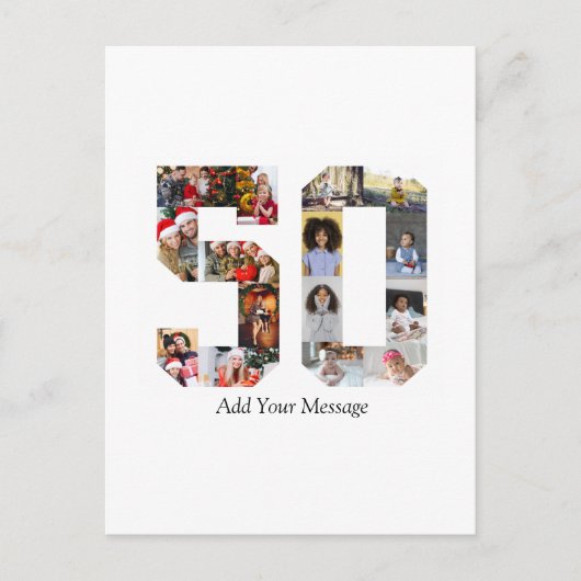 Zahl 50 FotoCollage Postkarte (Vorderseite)