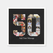 Zahl 50 FotoCollage Serviette (Vorderseite)