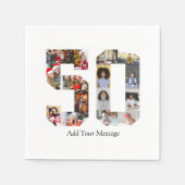 Zahl 50 FotoCollage Serviette (Vorderseite)