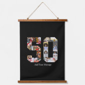 Zahl 50 FotoCollage Wandteppich Mit Holzrahmen (Vorderseite 2)