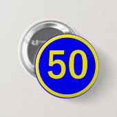 Zahl, 50, in einem Kreis Button (Vorne & Hinten)