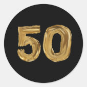 Zahl 50 Unglaublicher Text Runder Aufkleber (Vorderseite)
