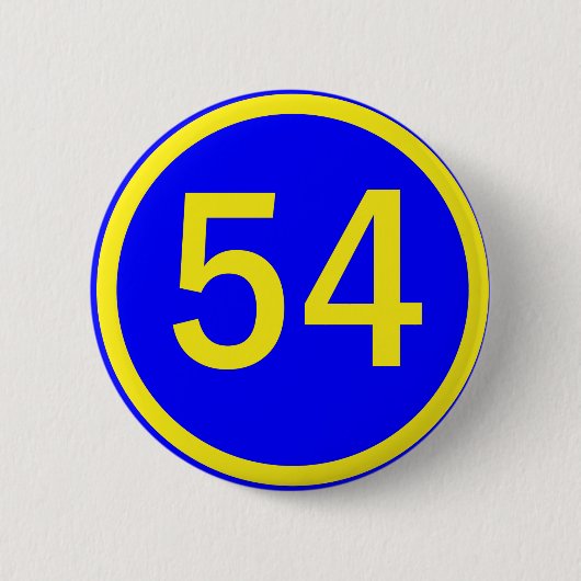 Zahl, 54, in einem Kreis Button (Vorderseite)