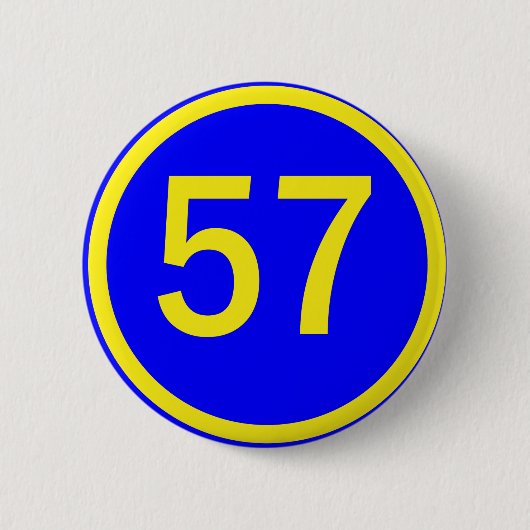 Zahl, 57, in einem Kreis Button (Vorderseite)