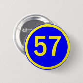 Zahl, 57, in einem Kreis Button (Vorne & Hinten)