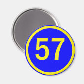 Zahl, 57, in einem Kreis Magnet (Vorderseite/Rückseite)