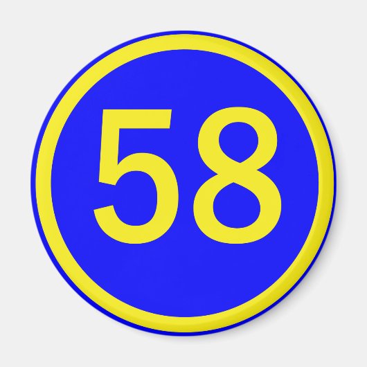 Zahl, 58, in einem Kreis Magnet (Vorne)